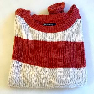 American eagle striped sweater burnt orange